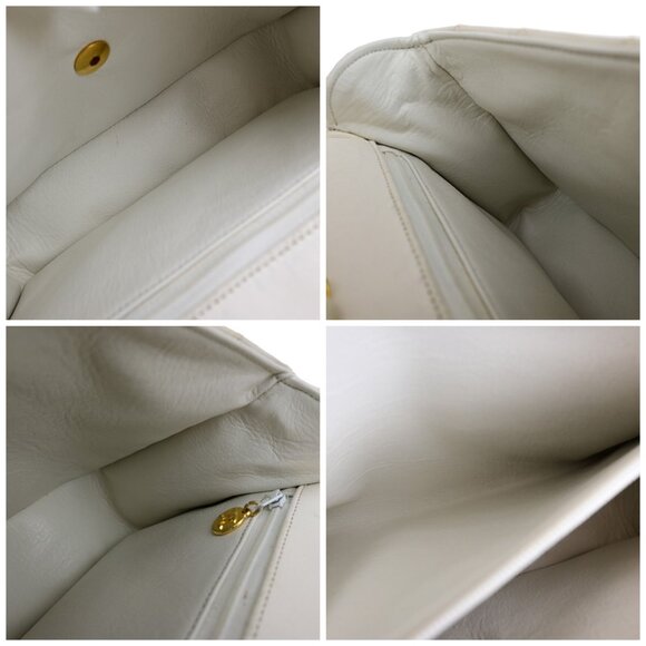 CHANEL CC Logo Matelasse 23 Chain Shoulder Bag Leather White - Picture 14 of 14